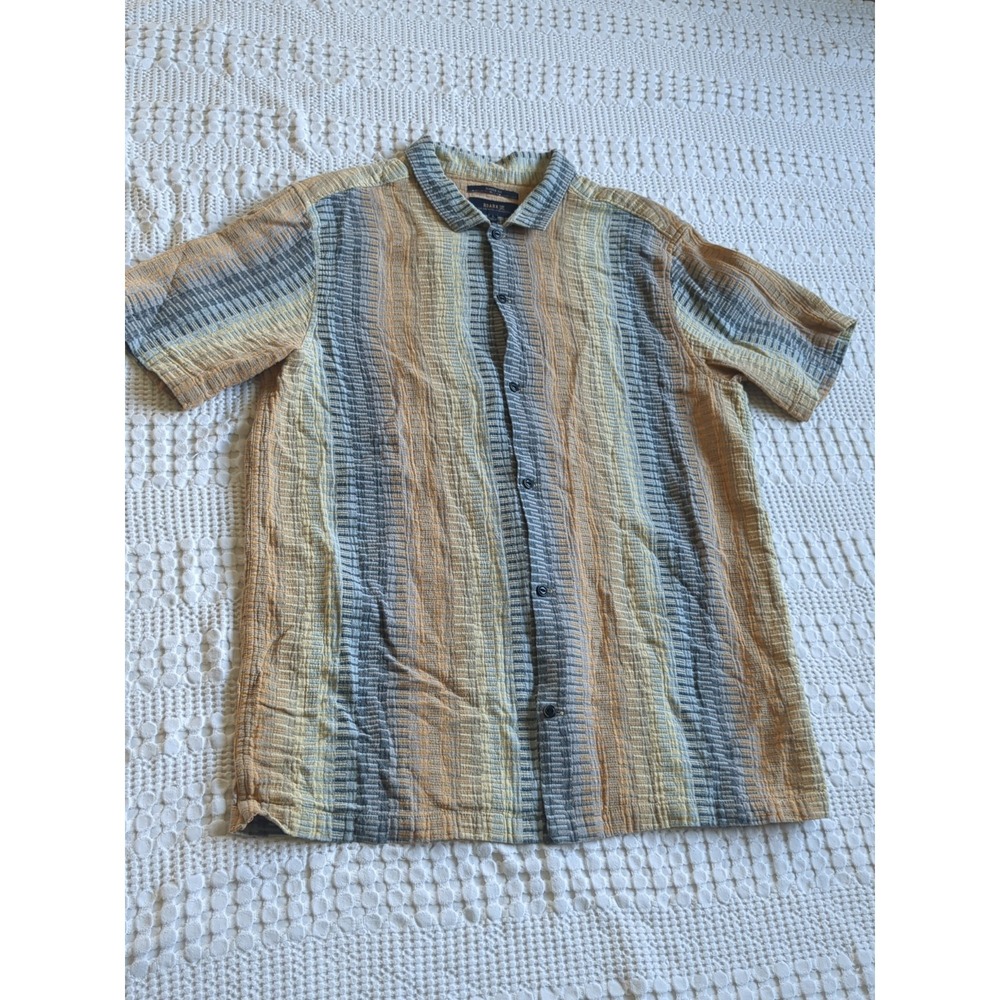 Roark Multicolor Vertical Stripe Casual Button-Down Shirt men’s large camp
